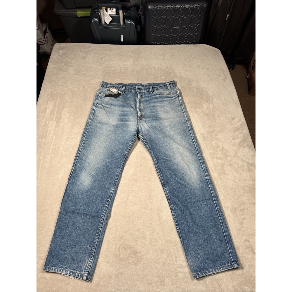 Vintage 90s Levis 505 Orange Tab Jeans (Fit 36x29) Faded Distressed MADE IN USA